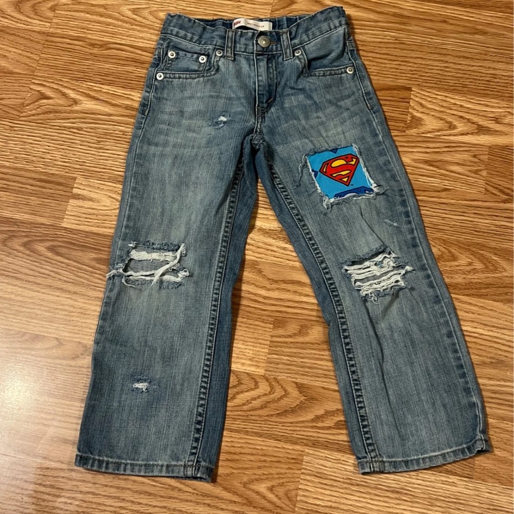 Boys Levi’s 505 - Superman patchwork- 5 regular